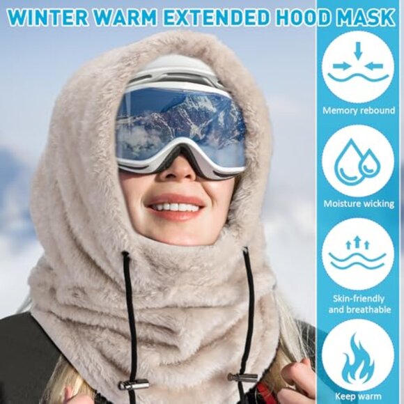 Winter Balaclava Face Mask Flannel Hood Warm Wind Resistant Ski Beanie main image 6